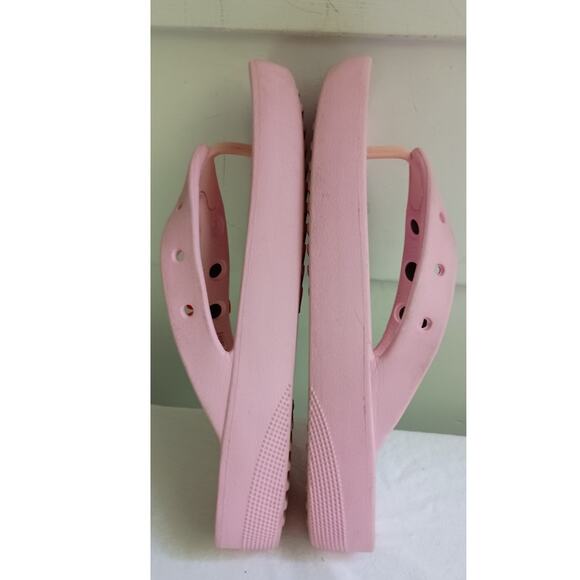 Crocs Pink Platform Flip Flops with Charms size W9 - Picture 9 of 12